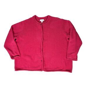 C.J Banks Pink Fleece Button Cardigan Sweatshirt 3X